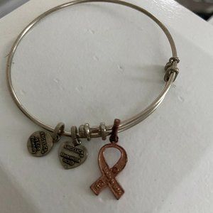 Breast Cancer Ribbon Dangle Bracelet